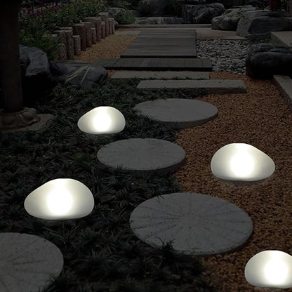 Solar Pebble Light, Waterproof Solar LED Garden Lighting Stone lamp Ground Lamp Outdoor Wall Lamp for Outdoor Landscape Yard Path Fence Lawn Tree Park Decoration Lights (White 1pcs)