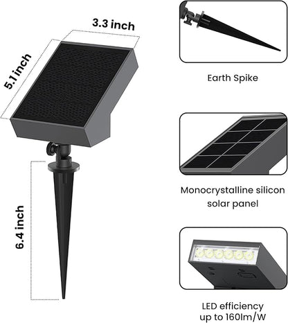 Solar Garden Light | 500 Lumens 3000K Warm White Outdoor Pathway & Landscape Lighting | IP65 Waterproof, 3-Day Rainy Performance (8)