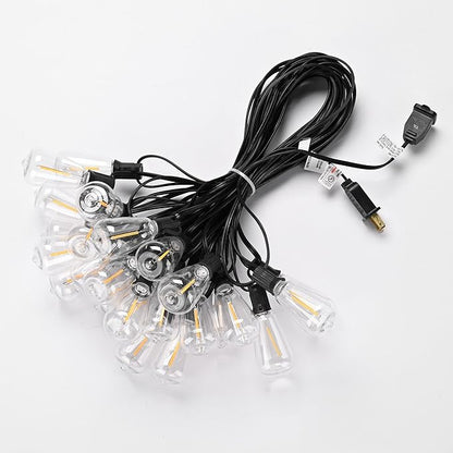 DELight 200Ft LED Outdoor String Lights Waterproof Dimmable 100 Shatterproof ST38 Vintage Edison Bulbs 2700K Hanging Outside for Patio Backyard Cafe Garden Bistro Porch Gazebo Event Party