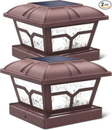SIEDiNLAR Solar Post Cap Lights Outdoor 2 Color Modes 8 LEDs for 4x4 5x5 6x6 Posts Fence Deck Patio Decoration Warm | Lumora