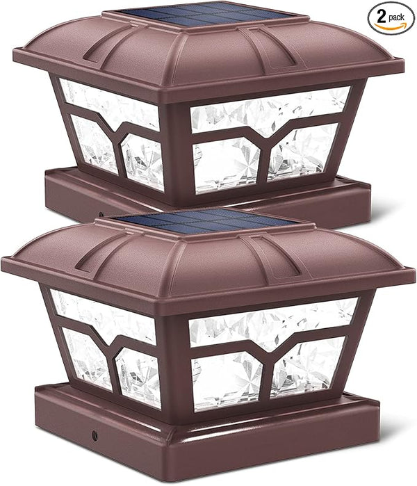 SIEDiNLAR Solar Post Cap Lights Outdoor 2 Color Modes 8 LEDs for 4x4 5x5 6x6 Posts Fence Deck Patio Decoration Warm | Lumora