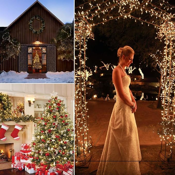 Christmas Lights with Timer Battery Operated String Lights 200 LED 8 Modes String Lights Clear Mini Light Set for | Lumora