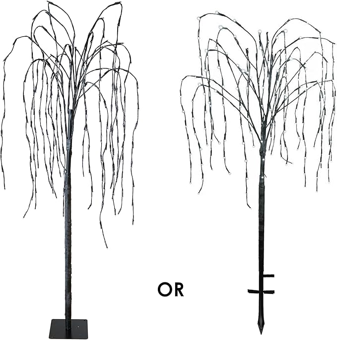 FUCHSUN 4.6 FT 200 LED Solar Lighted Willow Tree Outdoor, Light Up Weeping Willow Tree Garden Pathway Lights | Lumora