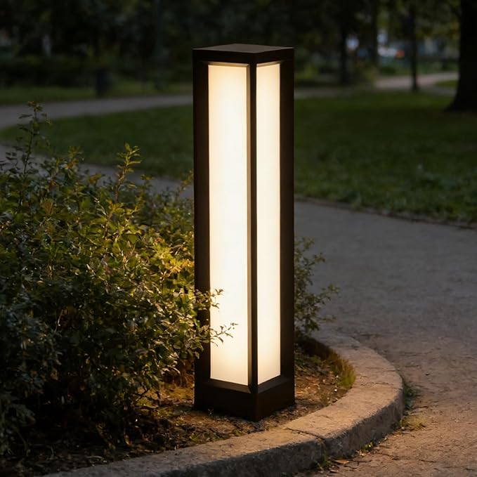LEONLITE 5CCT LED Bollard Pathway Lights Wired, 31.6" 14W/19W/24W Landscape Path Lights, 120V-277V Commercial Bollard Fixture, 0-10V Dimmable Landscape Area Light, UL Listed, 2700K3000K3500K4000K5000K