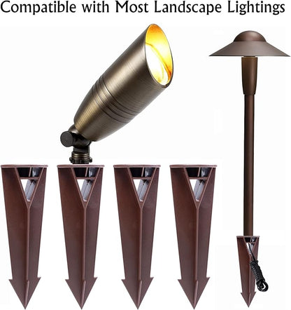 ABS Plastic Ground Stake Spike Replacement for Low Voltage Landscape Light，Outdoor Garden Spotlight Pathway Flood Light,1/2"-14 NPSM Thread