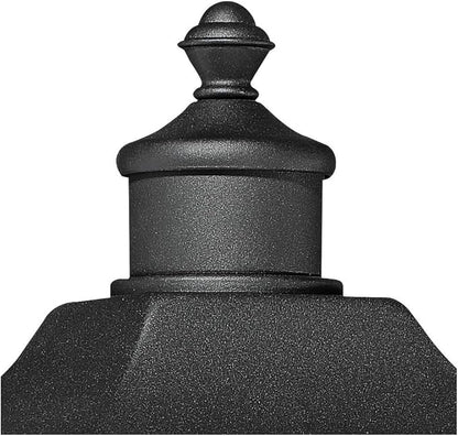 John Timberland Moray Bay Mission Outdoor Post Light Fixture Style Black Steel 17" Clear Seedy Glass for Exterior House Porch Patio Outside Deck Garage Yard Garden Driveway Home Lawn Walkway