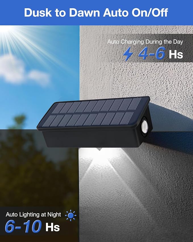Fence Lights Solar Powered Outdoor Waterproof 3 Sided Wall LED Landscaping 12 Pack for Yard, Deck, Patio, Rail | Lumora