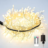 100FT Firecracker String Lights 1000 LED Warm White Plug in Indoor Silver Wire Cluster - Decorative Outdoor Light | Lumora