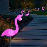 Solar Flamingo Lights 3 Pcs Set, Waterproof Solar Garden Lights Outdoor Decoration, Pink Flamingo Garden Decoration | Lumora