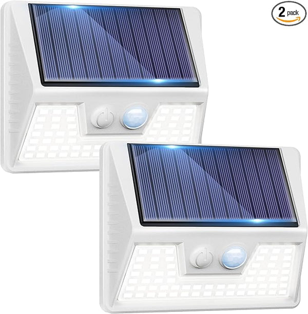 2 Pack Solar Motion Lights Outdoor, Waterproof Fence Lights Solar Powered with 3 Lighting Mode, Cold White LED Step | Lumora