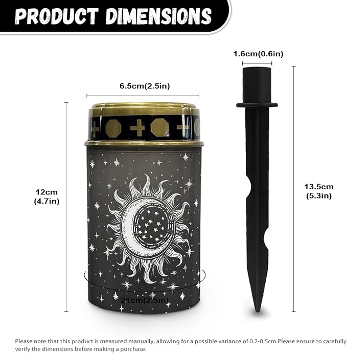 Cemetery Solar Lights for Grave Outdoor Waterproof Moon Star and Sun Solar Garden Stake Lights Black LED Lantern | Lumora