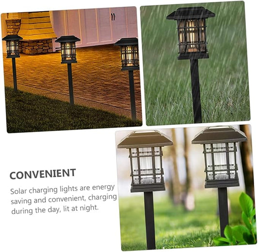 TOYANDONA 4Pcs Solar Pathway Lights Waterproof Outdoor Garden Lights Adjustable LED Ground Stakes for Patio and Walkway Decor