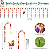 12 Pack Outdoor Christmas Decorations Solar Candy Cane Lights Solar Christmas Pathway Lights Outdoor Waterproof | Lumora