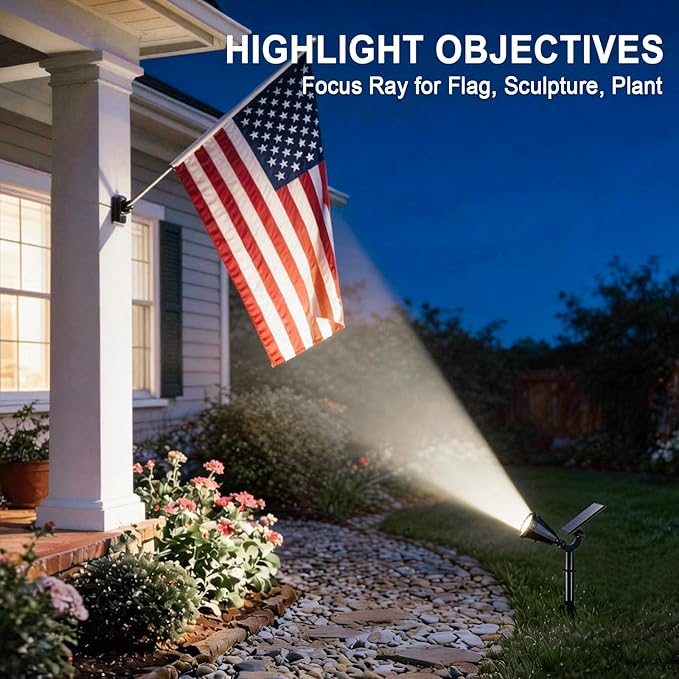 WELALO Solar Spot Lights Outdoor Waterproof IP65, 6 Pack 4 Lighting Modes Solar Powered Landscape Spotlights with | Lumora