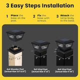 Brighticonic Solar Post Cap Lights Outdoor for 4x4, 3x3 – Auto On/Off Post Lights Solar Powered - Easy Install | Lumora