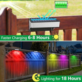 Super Bright Solar Fence Lights, 4 Pack Outdoor Wall & Deck Lights, 60 Lumen Waterproof, 8 Modes Warm & Cool White | Lumora
