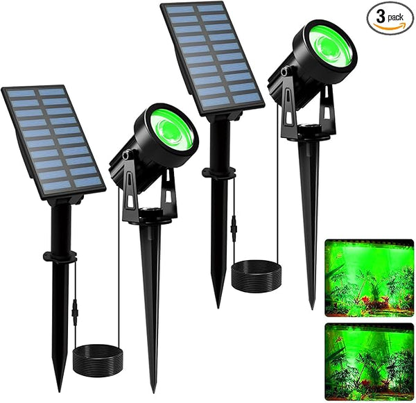 T-SUNUS Green Solar Spot Lights Christmas 9.8ft Cable Garden Landscape Spotlights Outdoor IP65 Waterproof Separated | Lumora