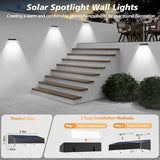 Solar Fence Lights 8 Pack,100 Lumens Outdoor Fence Solar Lights with 12 Modes RGB Color Glow LED Outdoor Waterproof | Lumora