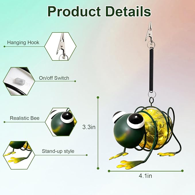 EVOLUX Solar Outdoor Frog Lights for Garden - Outdoor Statues Figurine Lights for Lawn, Patio, Balcony, Yard Ornament Cut Housewarming Gifts(1 pc)