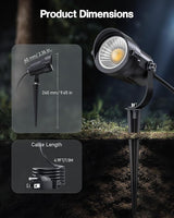 HIBOITEC 12W Spot Lights Outdoor 110V to 120V Landscape Lighting Waterproof Spotlight with 4.9ft 3-Plug LED Plug in | Lumora