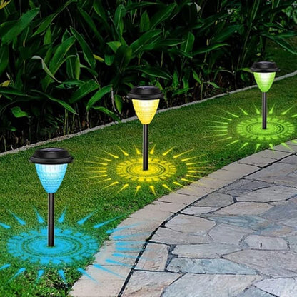 2Pcs Outdoor Solar Pathway Light Warm Light LED Solar Light Outdoor Waterproof Solar Powered Garden Landscape Decoration