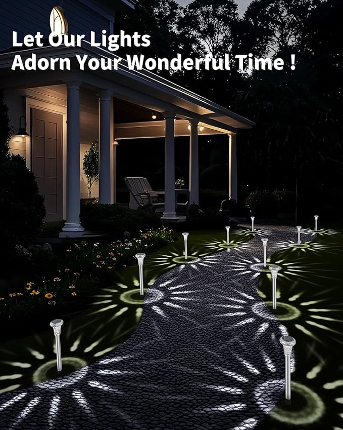 Mini Solar Pathway Lights Christmas Outdoor 12 Pack Waterproof Upgraded Bright LED Solar Garden Lights Stainless | Lumora