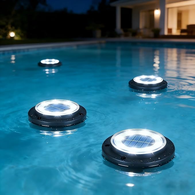Flacchi Solar Lights Outdoor - Solar Powered Ground Lights Outdoor Solar Disk Light Waterproof Landscape Light for | Lumora