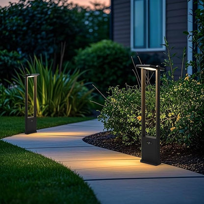 Solar Pathway Lights Outdoor, Dusk to Dawn, Motion Sensor, 2.8W, IP65 Waterproof, Rustproof Aluminum, Energy-Saving Rechargeable Batteries, Landscape Lighting for Yard Garden Driveway