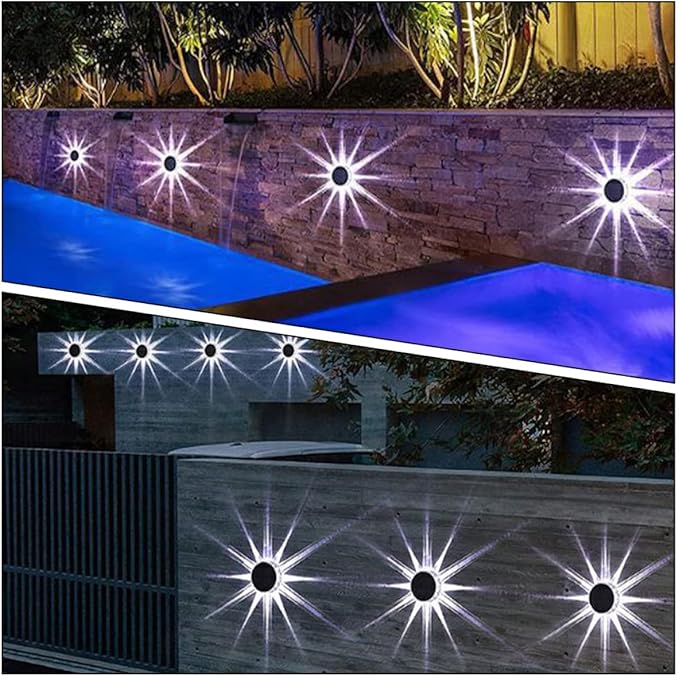 BESPORTBLE 2pcs Solar Powered Wall Lights Decorative Garden Solar Light Outdoor Yard Lamp White for Patio Fence | Lumora