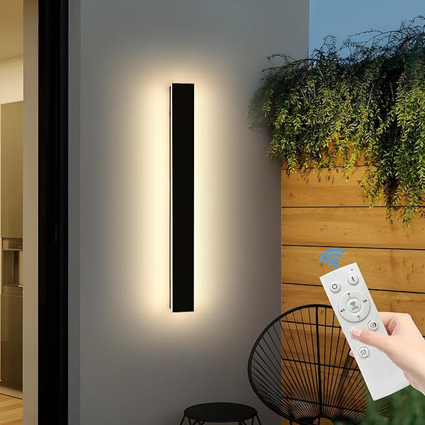 Mikeru 39inch Outdoor Wall Light Fixtures, 10%-100% Dimmable Black Exterior Wall Sconces, 3000k-6000k Acrylic | Lumora