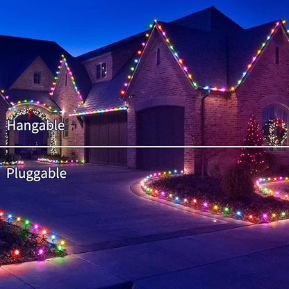 Brightown C9 Christmas String Lights Outdoor - 25.7 Feet 20 LED Pathway Lights, Connectable Waterproof Walkway Light for Indoor Xmas Party Holiday Wedding Commercial Decorations, Multicolored