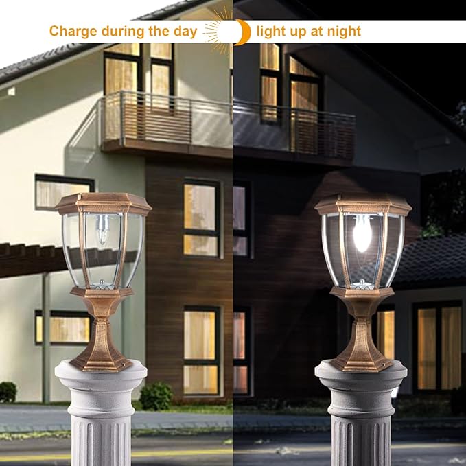 Kendal Large Outdoor Solar Powered LED Light Lamp (Bronze)