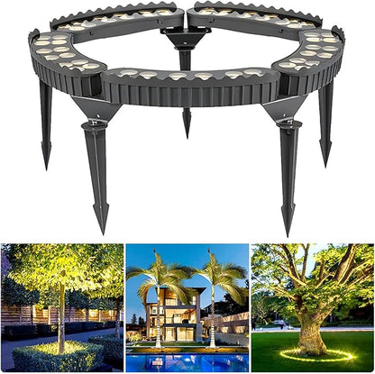 Outdoor Led Garden Lights, Courtyards Ring Tree Light, Aluminum Landscape Spotlights for Trees, Easy to Use(White Light,Pack of 5)