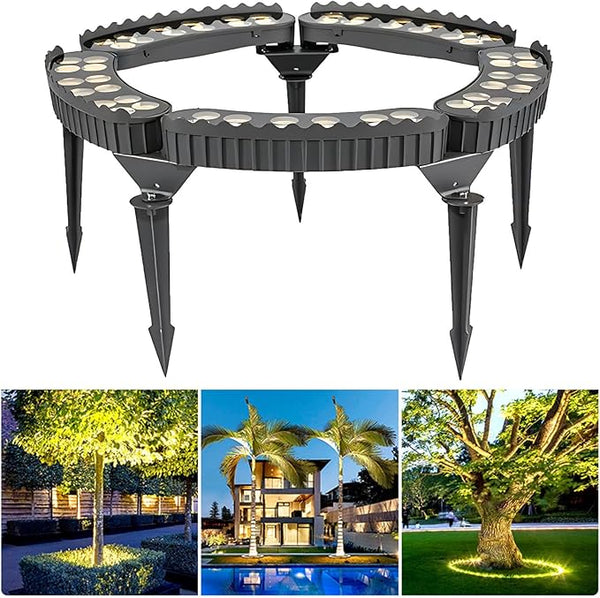 Outdoor Led Garden Lights, Courtyards Ring Tree Light, Aluminum Landscape Spotlights for Trees, Easy to Use(Warm | Lumora