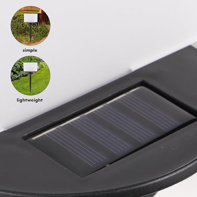DOITOOL Solar Lawn Light Acrylic Solar Powered Garden Path Light 120x190mm Outdoor Courtyard Decorative Thermal Transfer Lamp for Yard and Park
