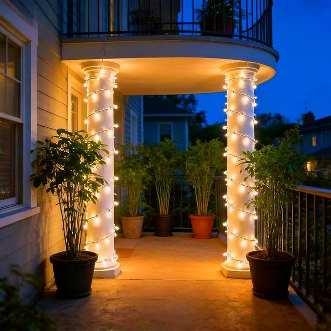 LUCKY SHINE 100 LED Warm White Christmas Lights, UL Certified and Commercial Grade White Wire String Lights 35 FT, for Indoor and Outdoor Christmas Trees, Party, Garden, Patio.