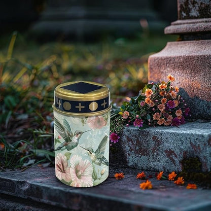 Hummingbird Solar Light Outdoor for Cemetery, Waterproof Garden Lights Solar Powered, Solar Lights for Garden, Balcony, Yard, Gifts for Memorial