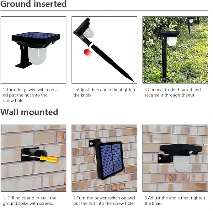 S NMT Solar Landscape Spotlight, 4 Pack IP65 Waterproof Outdoor Garden Solar Powered Pathway Light Motion Sensor | Lumora