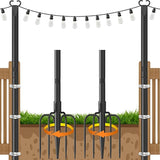 String Light Poles 2 Pack,Poles for Hanginig Outdoor String Lights with Fork and Fence Clamp | Lumora