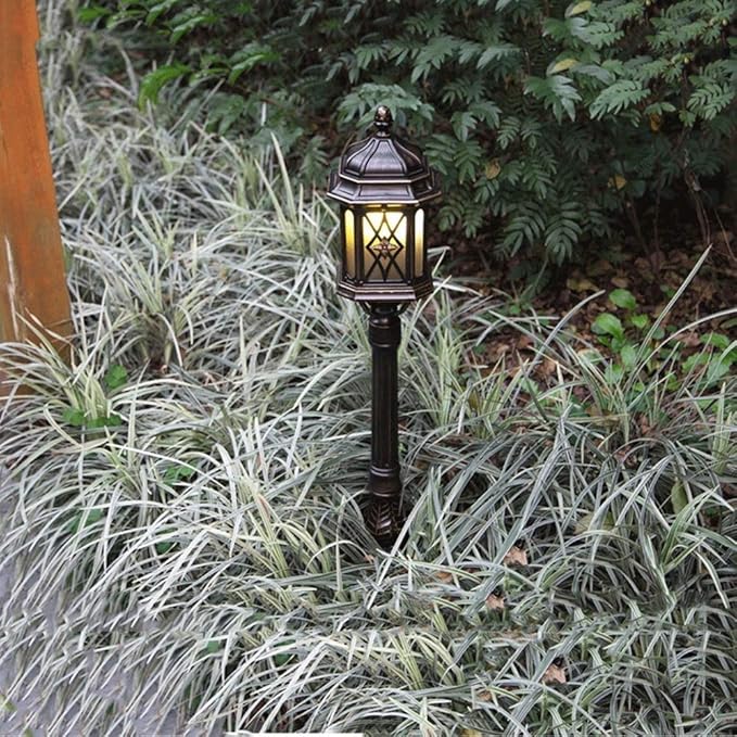 Lights Outdoor Classic Antique Brown Die-cast Aluminum Metal Pathway Lawn Post Pole Lamp IP55 Waterproof Exterior | Lumora