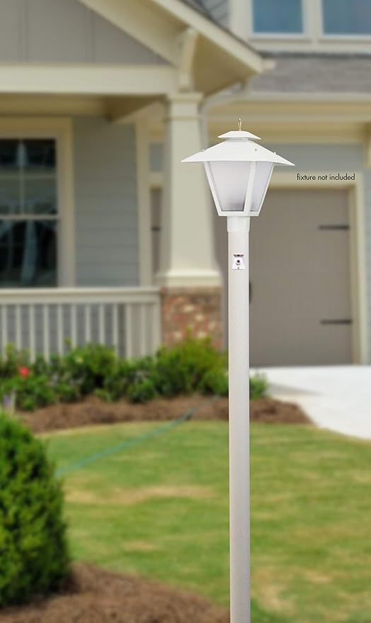 Solus 7-Foot Direct Burial Lamp Post – Aluminum Outdoor Light Pole with Dusk-to-Dawn Sensor – Fits 3" Fixtures – | Lumora