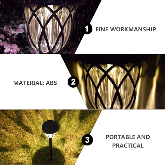 GLEAVI 6pcs Waterproof Solar Garden Path Lights Warm White LED Outdoor Yard Lawn Lighting for Patio Landscape with | Lumora
