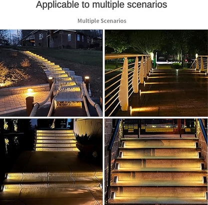 Solar Step Lights, Stair Fence Triangle Lights IP67 Outdoor Waterproof LED Deck Light for Garden Yard Patio, Porch, Front Door, Outside, Pathway, Warm White 6 Pack
