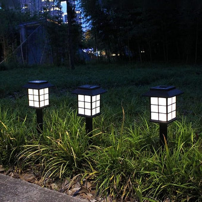Outdoor Table Column Lantern Solar Pathway Light, 2pcs IP65 Garden Landscape Lawn Lamp Waterproof Deck Yard Pedestal Lights, Gate Pillar Lighting Fixture Doorpost Lamps