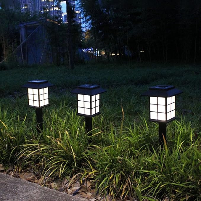 Outdoor Table Column Lantern Solar Pathway Light, 2pcs IP65 Garden Landscape Lawn Lamp Waterproof Deck Yard Pedestal Lights, Gate Pillar Lighting Fixture Doorpost Lamps