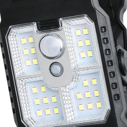 Solar Fence Lamp - Compact LED Outdoor Light with Motion Detection for Pathways | Weatherproof Fixture with Adjustable Modes & Energy Saving Design for Terrace Driveway Courtyard Garage Cabin