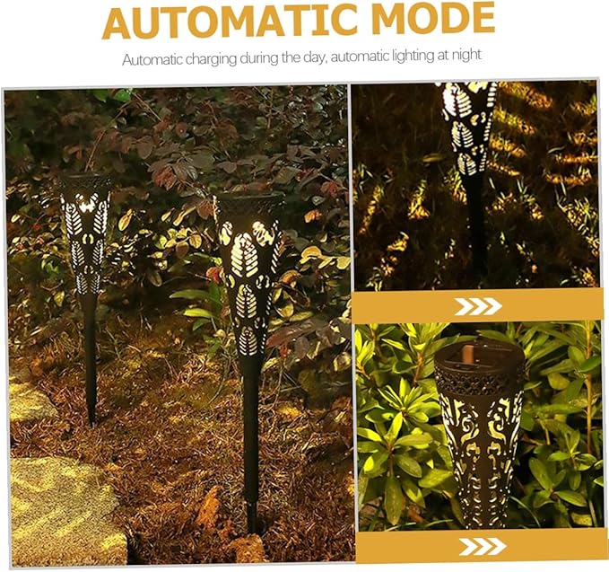 4pcs Solar Path Lights Outdoor LED Pathway Lights Solar Powered Waterproof Garden Lawn Patio Yard Decorative Warm White