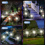 Solar Garden Lights Outdoor,Waterproof Garden,2 Pack 200 LED Twinkling Firework Lights Decorative with 8 | Lumora