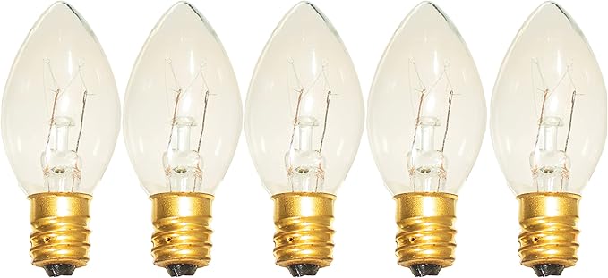 EST. LEE DISPLAY L D 1902 Outdoor Christmas String Light Sets w/Clear Bulbs & White Hanging Cord Included Christmas Holiday Seasonal Multi-Color Light Bulbs & Cord 25FT C-7 E12
