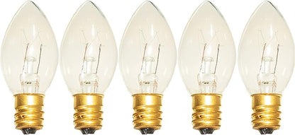 EST. LEE DISPLAY L D 1902 Outdoor Patio String Lights Bulbs & Green Hanging Cord Set Christmas Holiday Seasonal Light Bulbs & Cord Included 25FT C-9 E17 (White Wire, Clear)